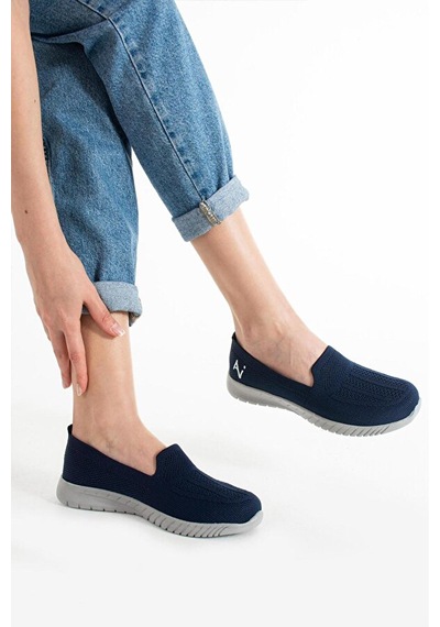 Adımist Kadın Örme Ses Yapmaz Ortopedik Rahat Hafif Günlük Sneaker Ayakkabı Lacivert