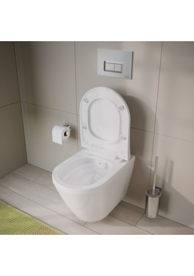 Beyaz Duroplast Klozet Kapağı İle Modern Ve Şık Kullanım Açık Bej