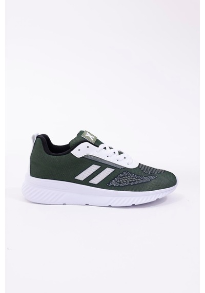 Dijital Baskılı Unisex Yeşil Sneaker - Beyaz Desenli Günlük Ayakkabı Yeşil-beyaz