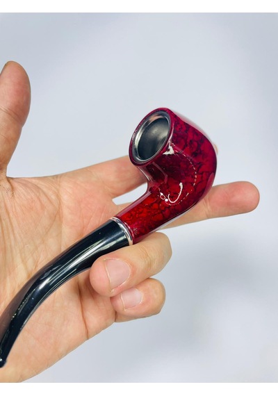 Alcan Marka Bordo Metal Müşürlü Filitreli Pipo 12 CM