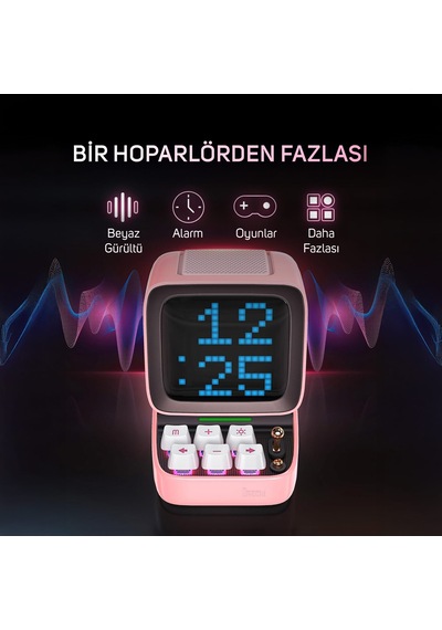 Divoom Ditoo Pro Bluetooth Hoparlör Ve Ses Kayıt Özellikli Lovelock  Seti, Pembe
