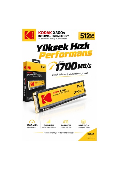 X300s 512gb M.2 Nvme Pcıe Gen3x4 2280 Ssd 2000 Mb/s Okuma 1000 Mb/s Yazma Hızlı Ssd