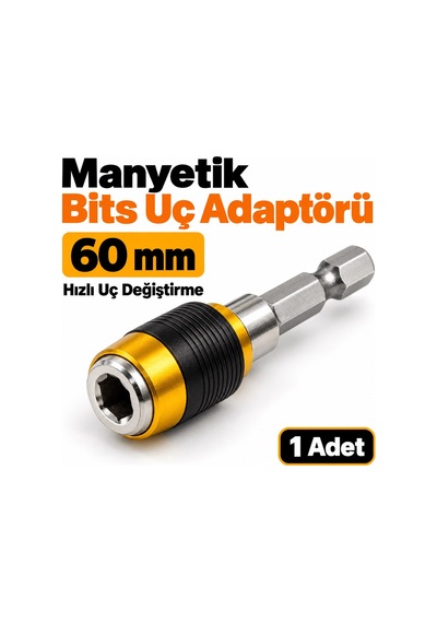 60 Mm Manyetik Bits Uç Tutucu Adaptör Hızlı Uç Değiştirme Aparatı, 1 Adet
