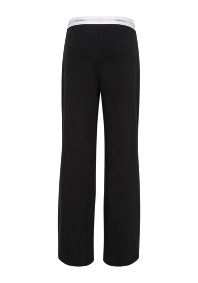 Calvin Klein Kadın Logolu Siyah Jersey Pantolon-13821 Siyah