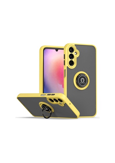 Samsung Galaxy A05s Kılıf Montreal Yüzüklü Silikon Kapak - Sarı