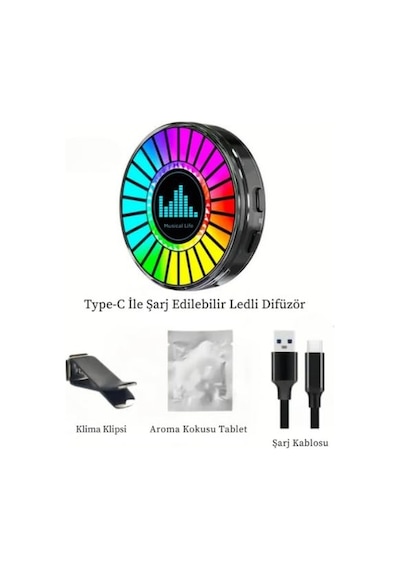 Rgb Sese Duyarlı Müzik Işığı Araç Kokusu Havalandırma Klipsli Led Ambiyans Aydınlatma Usb Şarjlı Ritimle Senkron Renkli Işık Araç İçi Dekoratif Koku Difüzörü L027 Enerji Sınıfı A+++ Rgb Sese Duyarlı Müzik Işığı Araç Kokusu Havalandırma Klipsli Led Ambiyans Aydınlatma Usb Şarjlı Ritimle Senkron Renkli Işık Araç İçi Dekoratif Koku Difüzörü L027 Enerji Sınıfı A+++