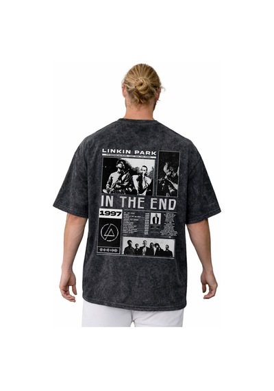 Linkin Park In The End Rock Metal Müzik Grubu Sırt Baskılı Unisex Siyah