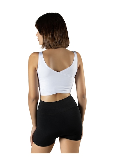 Terapi Men Beyaz Sırt Detaylı Kare Yaka Fitted/vücuda Oturan Spor Sütyeni Beyaz