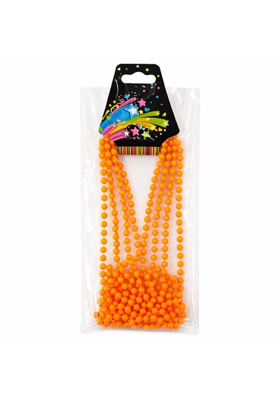 Go İthalat Neon Turuncu Boncuk Kolye 80 Cm Retro 80 Ler 90 Lar Parti Aksesuarı 18+