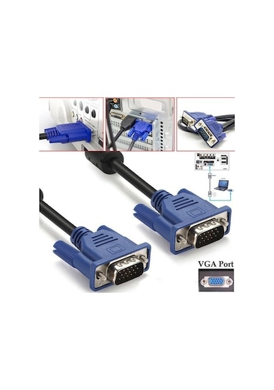 Monitör Kablosu Vga - Vga 10 Metre Vga Kablosu 10 Mt