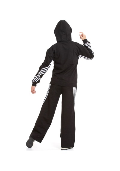 Miniğimin Cicileri Minigimin Cicileri Şeritli Dri Fit Kapşonlu Kız Çocuk 2 Li Eşofman Takımı - Siyah Miniğimin Cicileri Minigimin Cicileri Şeritli Dri Fit Kapşonlu Kız Çocuk 2 Li Eşofman Takımı - Siyah