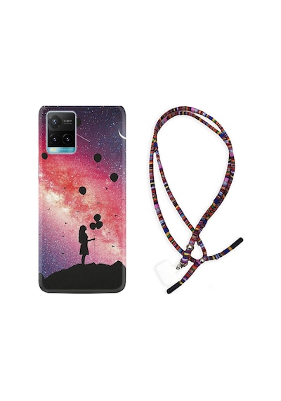 Vivo Y21 Kılıf Rasta Boyun Askılı Flowers Cat 2 1349