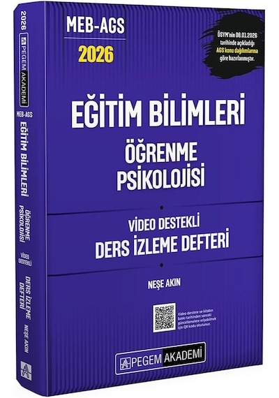 Yeni Ags - Pegem 2026 Meb-ags Eğitim Bilimleri Öğrenme Psikolojisi Ders İzleme Defteri Pegem Akademi Yayınları