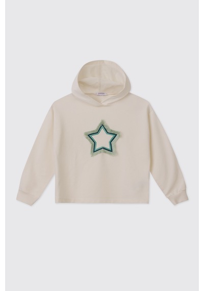 Panço Kız Çocuk Ekru-mint Sweatshirt 2521gk08070