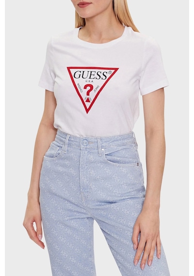 Guess Marka Logolu Kadın T-shirt Beyaz