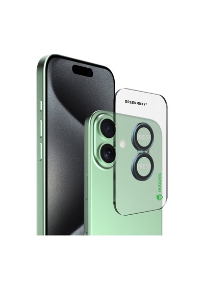 Buddıes Apple Uyumlu iPhone 16 / 16 Plus Kamera Lens Koruyucu Green Yeşil