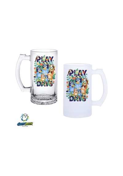 Bluey Kulplu Bira Bardağı Buzlu Veya Şeffaf Seçenekli 0276