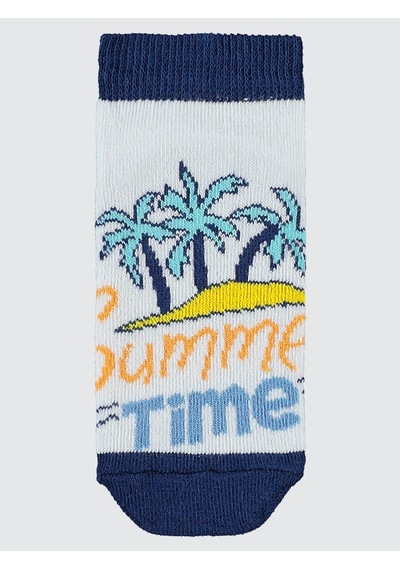 Civil Socks Erkek Çocuk 3'lü Patik Çorap 2-12 Yaş Mavi