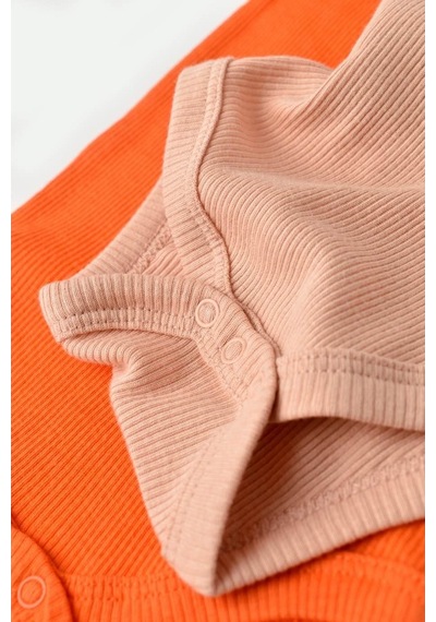 Rebebe Babycosy Modal 2 Li Kısa Kollu Bebek Badi - Bebek Body - Csym1121 (544646200) Turuncu
