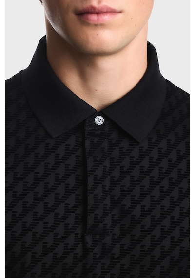 Emporio Armani Tamamı Logolu Regular Fit Düğmeli Polo Erkek Polo Em007339 Af10017 Fc375 Siyah