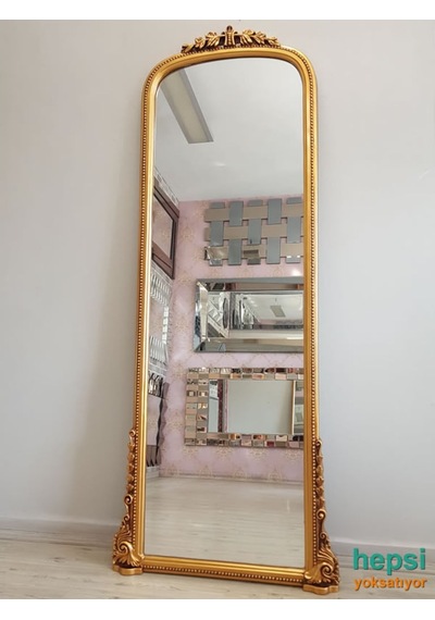 Matmazel Model Altın Renk Varaklı Boy Aynası Altın