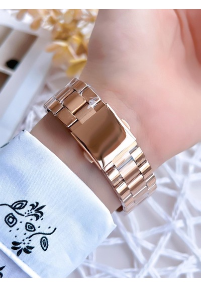 Ferro Rose Gold Renk İç Fonksiyonları Aktif 3 Atm Çelik Kordon Kadın Kol Saati Bf21072awt-c