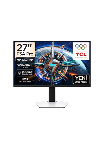 TCL 27P3A Pro Gaming Monitörü 27" 1ms 320hz Qhd 2k Qd-mini Led Fps Oyuncu Monitörü 1196 Bölge