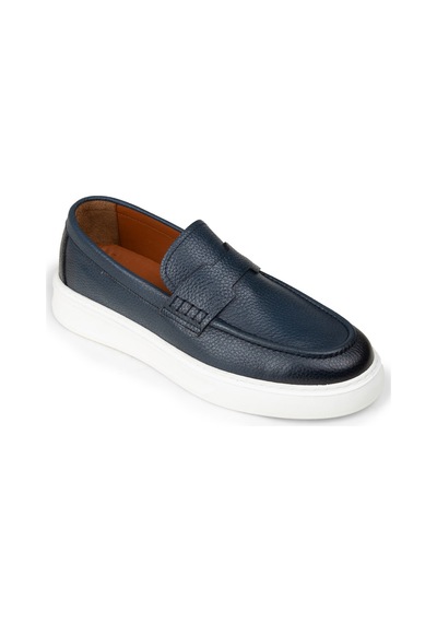 Deery Erkek Hakiki Deri Mavi Loafer Ayakkabı - 02043mmvıp01 Mavi