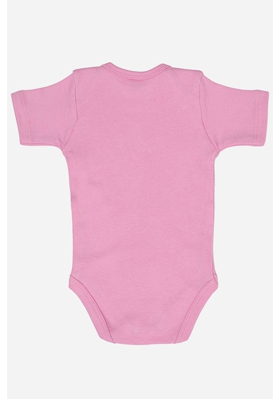 Arma Yıldız %100 Organik Pamuklu Pembe Kısa Kollu Bebek Body 5'li Paket Pembe