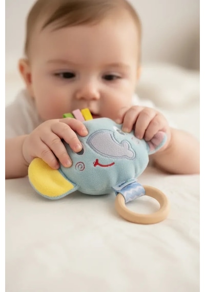 Babyjem Ahşap Halkalı Sevimli Fil Dişlik Yeşil