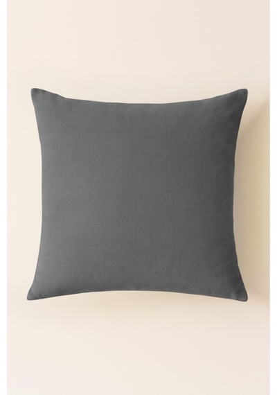 Luna Serisi Kadife Dokulu Kırlent Kılıfı 45 X 45 Cm - Gri