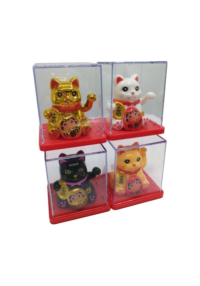 Dörtlü Maneki Neko El Sallayan Şans Kedisi Güneş Enerjili Set No04sns