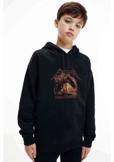 Tshirthane Metallıca Death Magnetıc Metal Rock Baskılı Unisex Çocuk Sweat Siyah