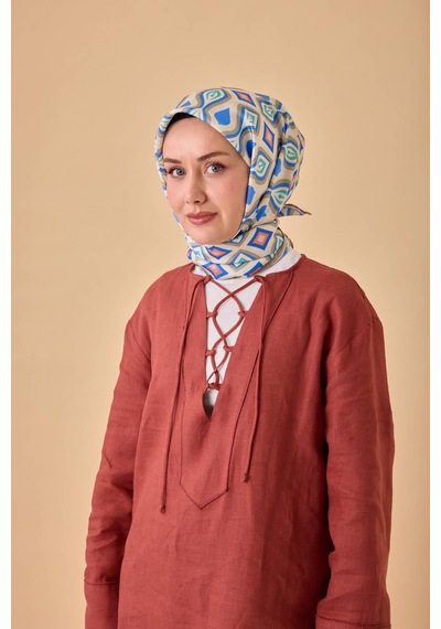 Silk Home Twill İpek Eşarp 11470-03 Gri, Saks, Turkuaz, Somon