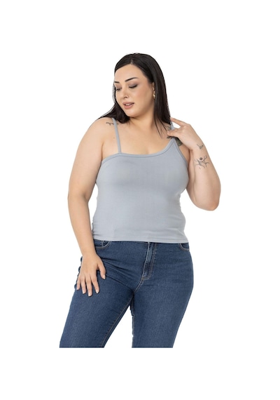 Disentis Büyük Beden Asimetrik Askılı Viskon Gri Body-gri Gri