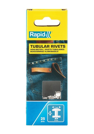 Rapid Deri İçin İçi Boş Perçinler, 7 Mm Başlı Perçinler, Gümüş Renkli, 25 Adet 2 Parça