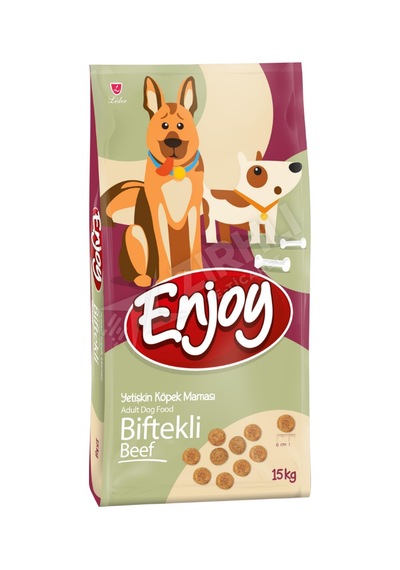 3 Adet Enjoy Biftekli Yetişkin Köpek Maması 15 Kg
