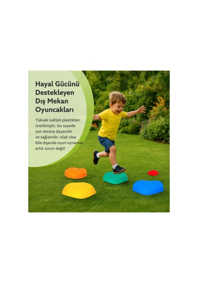 Lady Bug Çocuk Denge Adım Taşları Seti Kaymaz Duyu Ve Motor Gelişim Oyuncağı 5 Parça