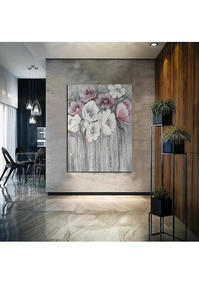 Çiçek Temalı Dekoratif Duvar Tablosu (545770739)