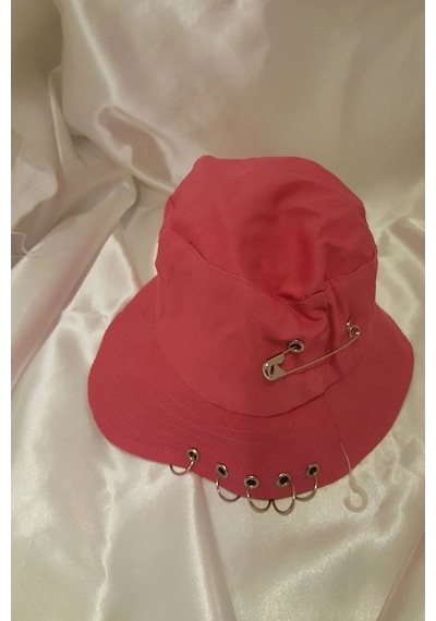 Şapka Bucket Şapka Balıkçı Kova Şapka Unisex Yuvarlak Şapka Şeker Pembe Zincir Piercing Li ÇoK Renkli Çok Renkli