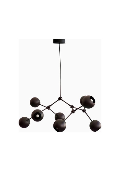 101 Copenhagen Drop Chandelier Globe Mini 5m Ayarlanabilir, Metal Küre Dekoratif Tasarım Avize Yanmış Siyah