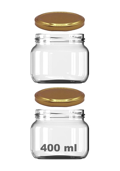 400 Ml Kavanoz Gold Konserve Kapaklı 400 Cc Şeffaf Magnolya, Reçel, Marmelat İçin Cam Kavanoz 2 Adet Diğer
