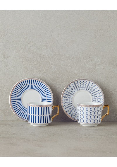 English Home Rabecca New Bone China Kahve Fincan Takımı 4 Parça 2 Kişilik Lacivert