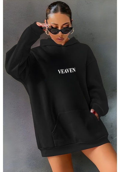 Startmore Veaven Baskılı Kapişonlu Sweat Siyah