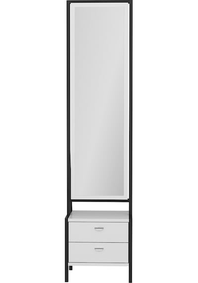 Minar Elegante Aynalı Hareketli Çekmeceli Takı Dolabı Beyaz