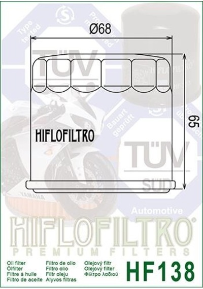 Hiflo Hf138 2004-2006 Kawasaki Klv 1000 Uyumlu Yağ Filtresi