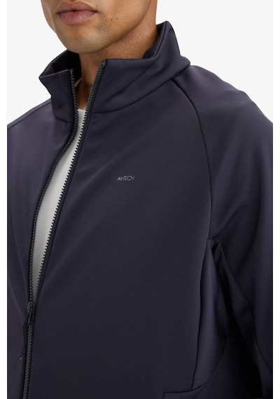 Defacto Defactofit Su İtici Slim Fit Dar Kesim Fermuarlı Softshell Yağmurluk E9495ax25auar214 Antrasit