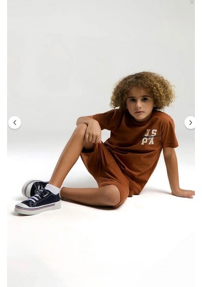 Aykidsclup U.s. Polo Assn Erkek Çocuk Kahverengi Bermuda Takım 2048-