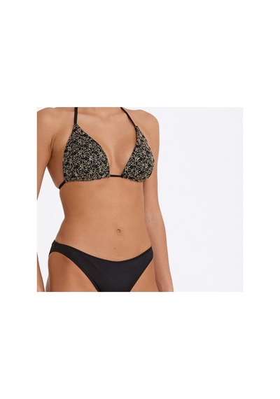 Argento Kadın Siyah Push-up Dolgulu Kaplı Boyundan Bağlamalı Üçgen Bikini Takımı Siyah