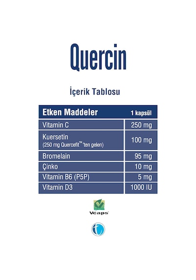 Tab İlaç Quertecin Fitozomal Kuersetin Bromelain 60 Kapsül Genel